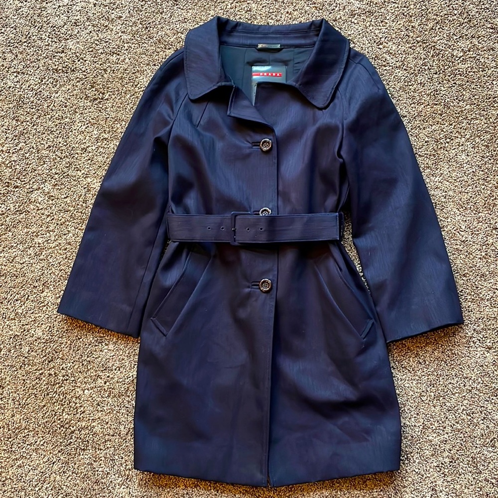Prada Navy Blue Trench Coat
